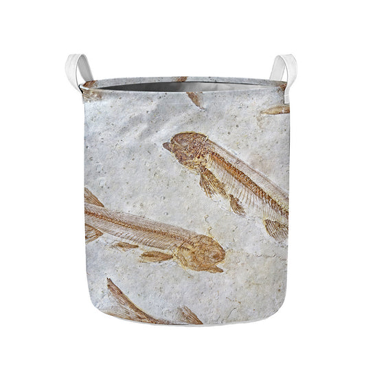 Lycoptera Fish Fossil Print Collapsible Laundry Basket
