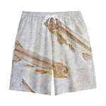 Lycoptera Fish Fossil Print Cotton Shorts