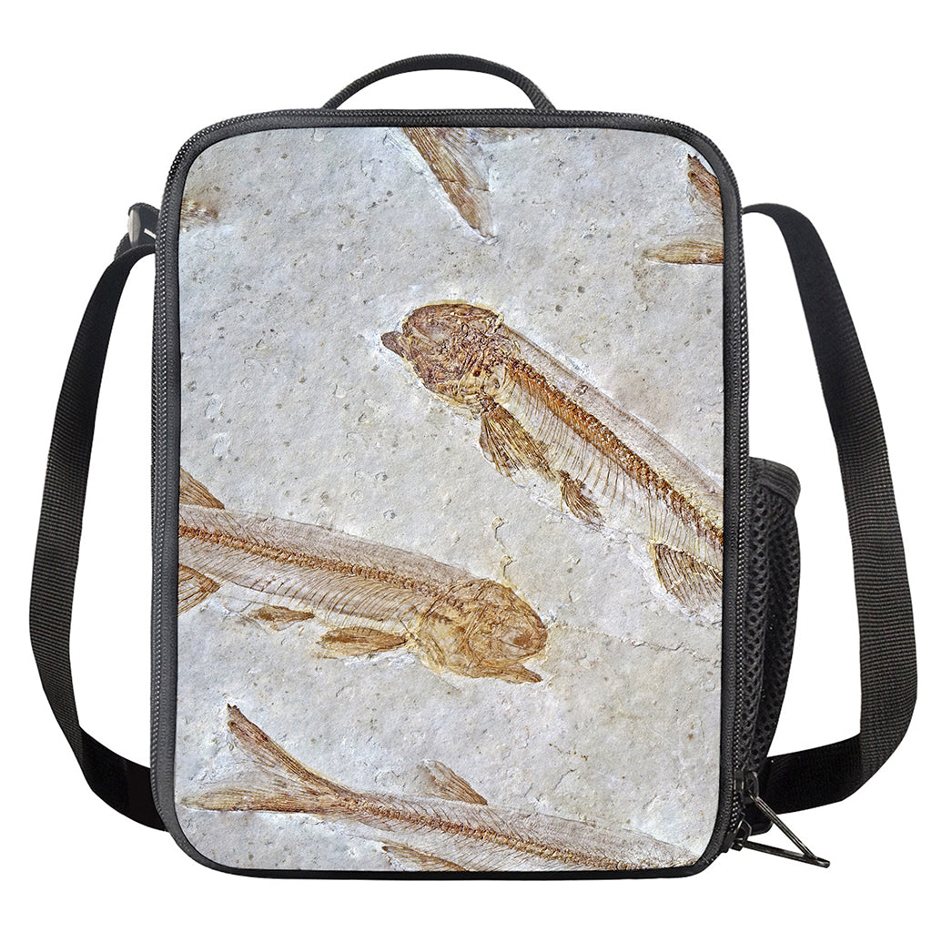 Lycoptera Fish Fossil Print Crossbody Lunch Bag