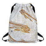 Lycoptera Fish Fossil Print Drawstring Backpack