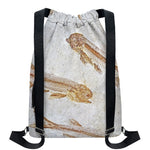 Lycoptera Fish Fossil Print Drawstring Backpack