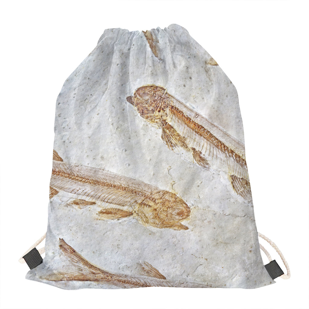 Lycoptera Fish Fossil Print Drawstring Bag