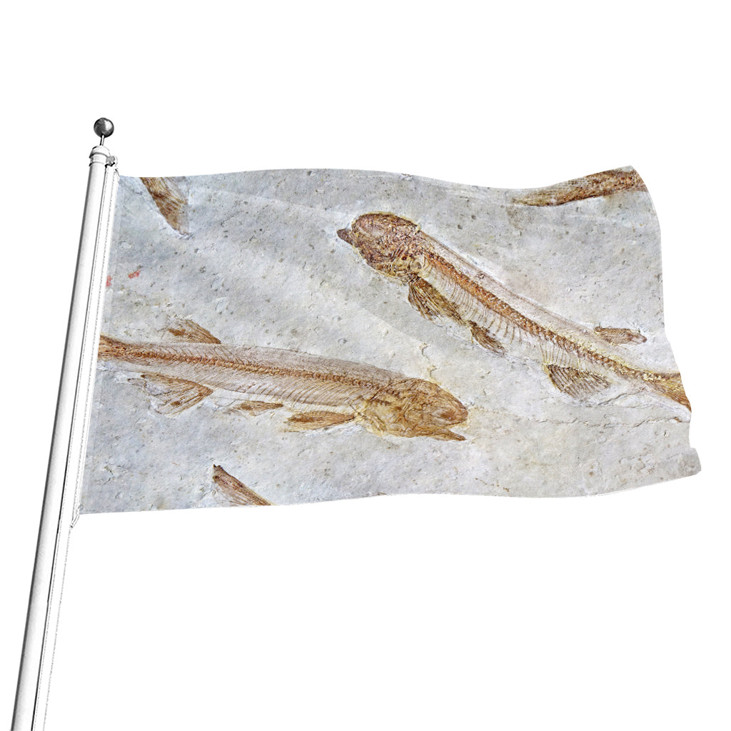Lycoptera Fish Fossil Print Flag