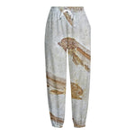 Lycoptera Fish Fossil Print Fleece Lined Knit Pants