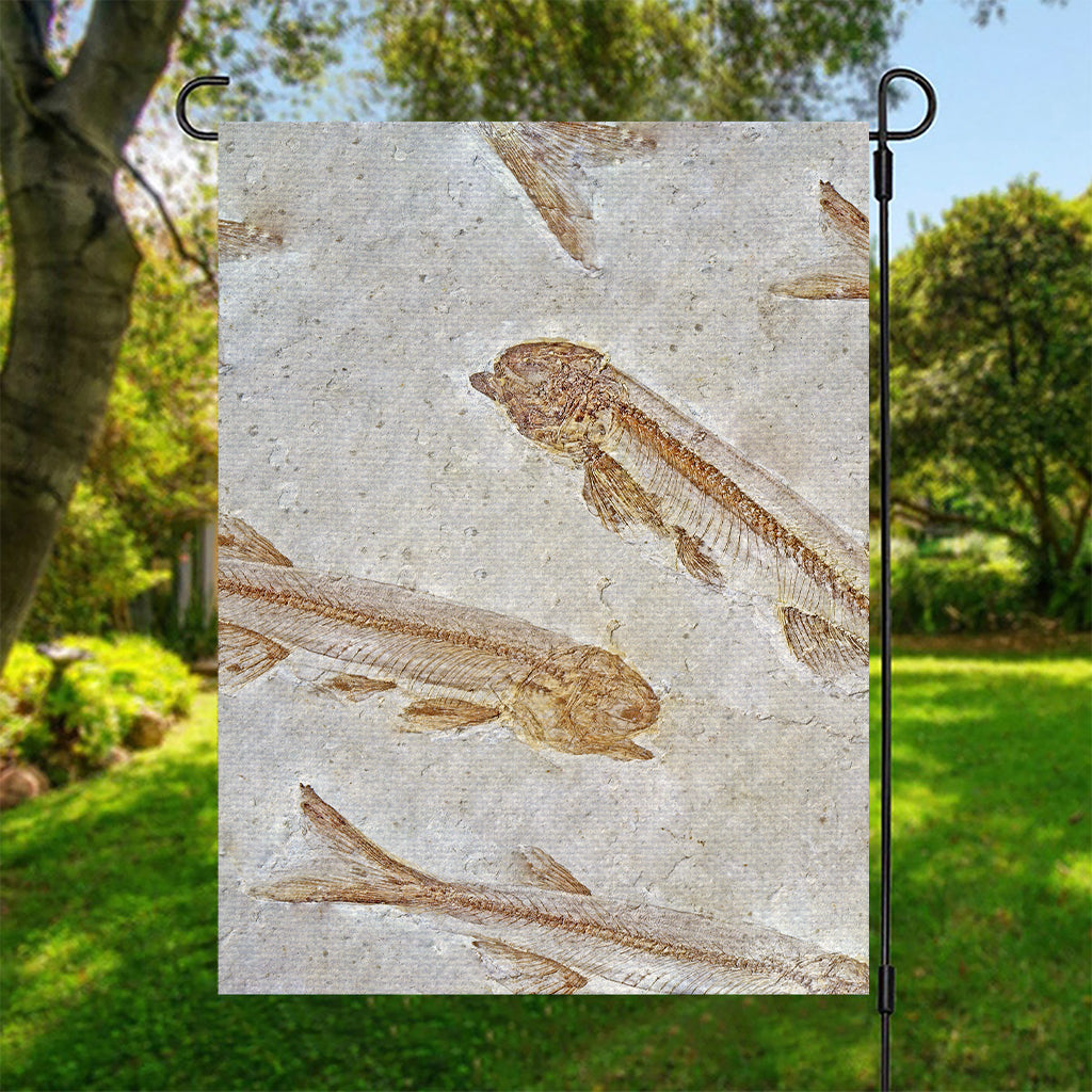 Lycoptera Fish Fossil Print Garden Flag