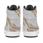 Lycoptera Fish Fossil Print High Top Leather Sneakers