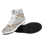 Lycoptera Fish Fossil Print High Top Leather Sneakers