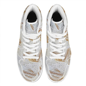 Lycoptera Fish Fossil Print High Top Leather Sneakers