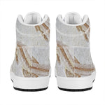 Lycoptera Fish Fossil Print High Top Leather Sneakers