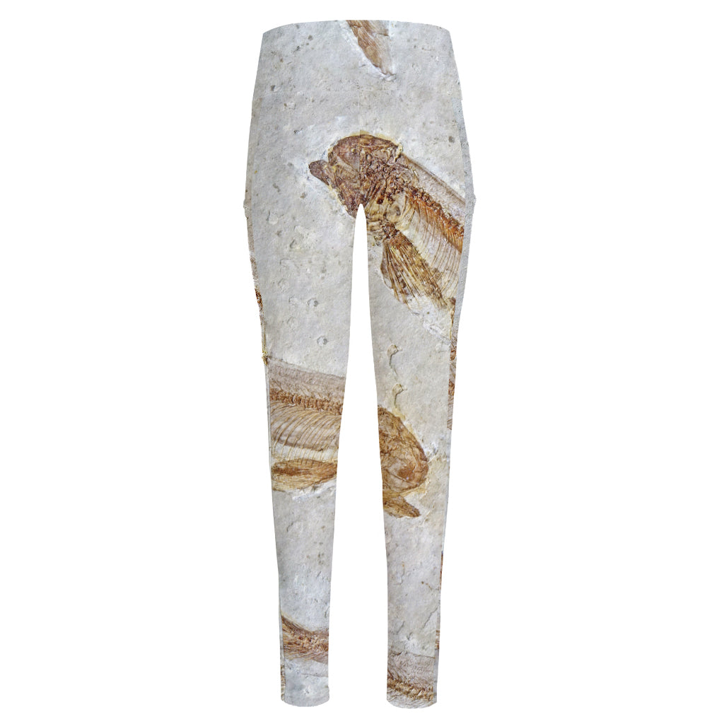 Lycoptera Fish Fossil Print High-Waisted Pocket Leggings