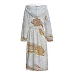 Lycoptera Fish Fossil Print Hooded Bathrobe