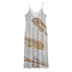 Lycoptera Fish Fossil Print Jersey Midi Cami Dress