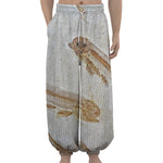 Lycoptera Fish Fossil Print Lantern Pants
