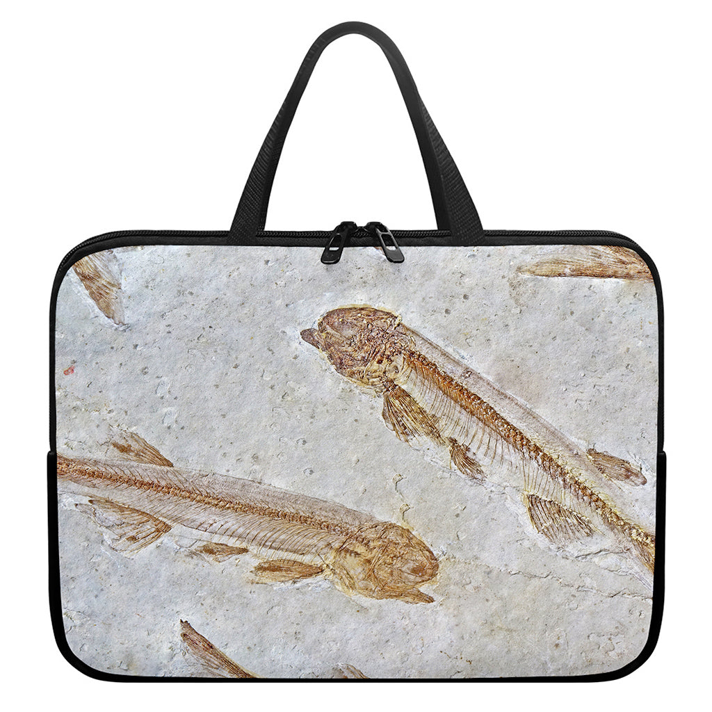 Lycoptera Fish Fossil Print Laptop Sleeve With Handle