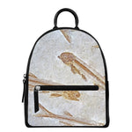 Lycoptera Fish Fossil Print Leather Backpack