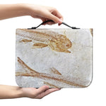 Lycoptera Fish Fossil Print Leather Bible Cover