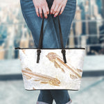 Lycoptera Fish Fossil Print Leather Tote Bag