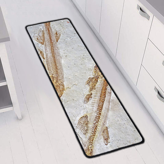 Lycoptera Fish Fossil Print Long Kitchen Mat