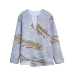 Lycoptera Fish Fossil Print Long Sleeve Short Coat