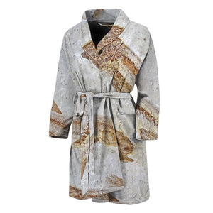 Lycoptera Fish Fossil Print Men's Bathrobe