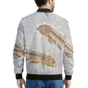 Lycoptera Fish Fossil Print Men's Bomber Jacket