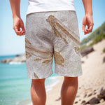 Lycoptera Fish Fossil Print Men's Cargo Shorts