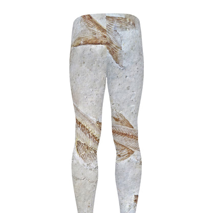 Lycoptera Fish Fossil Print Men's leggings
