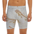 Lycoptera Fish Fossil Print Men's Long Boxer Briefs