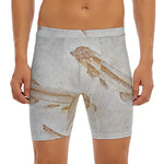 Lycoptera Fish Fossil Print Men's Long Boxer Briefs