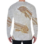 Lycoptera Fish Fossil Print Men's Long Sleeve T-Shirt