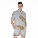 Lycoptera Fish Fossil Print Men's Rompers