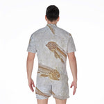 Lycoptera Fish Fossil Print Men's Rompers