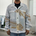 Lycoptera Fish Fossil Print Men's Shirt Jacket