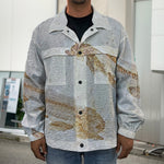 Lycoptera Fish Fossil Print Men's Shirt Jacket