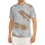 Lycoptera Fish Fossil Print Men's Short Sleeve Rash Guard