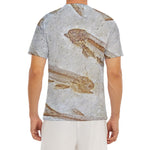 Lycoptera Fish Fossil Print Men's Short Sleeve Rash Guard
