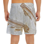 Lycoptera Fish Fossil Print Men's Split Running Shorts
