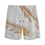 Lycoptera Fish Fossil Print Men's Sports Shorts