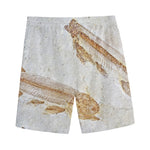 Lycoptera Fish Fossil Print Men's Sports Shorts