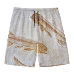Lycoptera Fish Fossil Print Men's Swim Trunks
