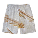 Lycoptera Fish Fossil Print Men's Swim Trunks