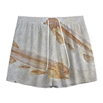 Lycoptera Fish Fossil Print Mesh Shorts