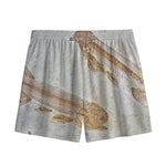Lycoptera Fish Fossil Print Mesh Shorts