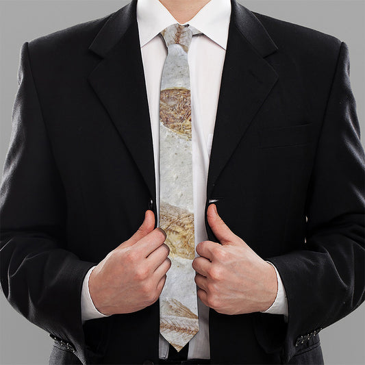Lycoptera Fish Fossil Print Necktie