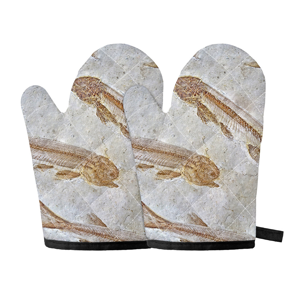 Lycoptera Fish Fossil Print Oven Mitts