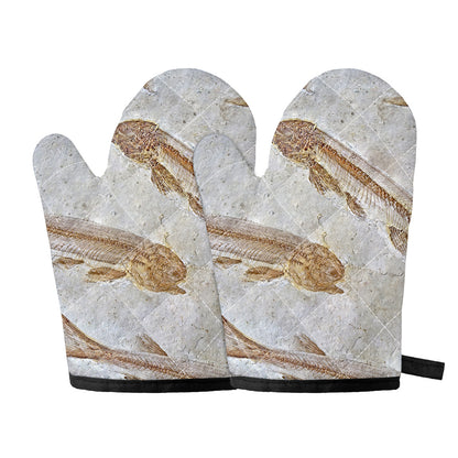 Lycoptera Fish Fossil Print Oven Mitts