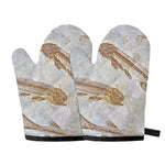 Lycoptera Fish Fossil Print Oven Mitts