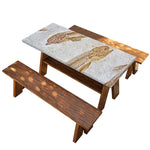 Lycoptera Fish Fossil Print Picnic Table Cover