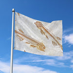 Lycoptera Fish Fossil Print Polyester Flag