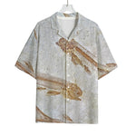 Lycoptera Fish Fossil Print Rayon Hawaiian Shirt